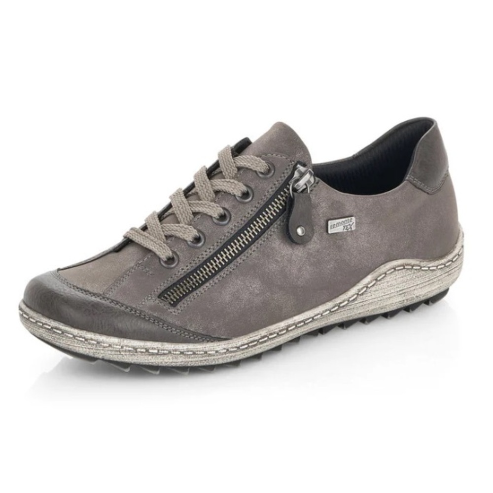 Remonte R1402-44 Walking Shoes silver suede zip up and lace up size 42 or 10